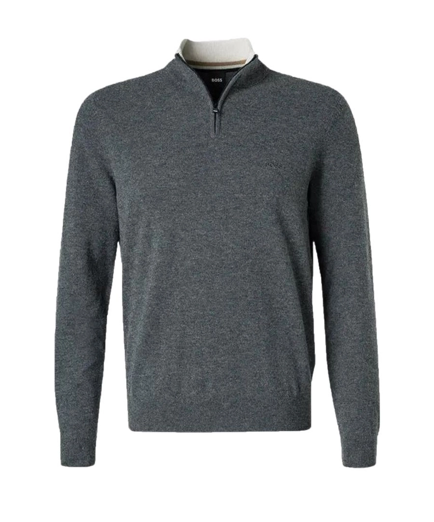 Hugo Boss Mens Emarlo Half Zip Knitwear Medium Grey - Size X-Large